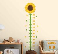 Kinder hoogte sticker zonnebloem - thumbnail