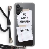 No Girls Allowed Unless: Samsung Galaxy A32 5G Transparant Hoesje met koord