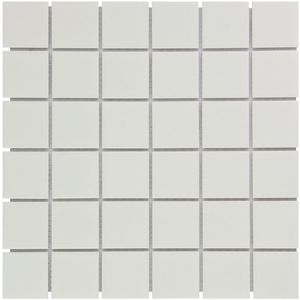 Tegelsample: The Mosaic Factory Barcelona vierkante mozaïek tegels 31x31 wit mat