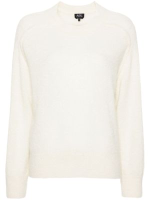A.P.C. pull à détails de coutures - Blanc