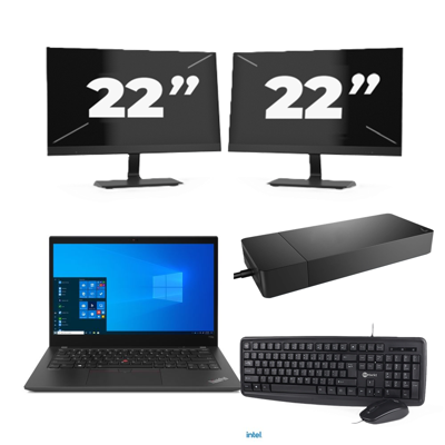 Lenovo ThinkPad T14s - Intel Core i7-10e Generatie - 14 inch - 16GB RAM - 256GB SSD - Windows 11 Home + 2x 22 inch Monitor Lenovo ThinkPad T14s - Intel Core i7-10e Generatie - 14 inch - 16GB RAM - 256GB SSD - Windows 11 Home + 2x 22 inch Monitor