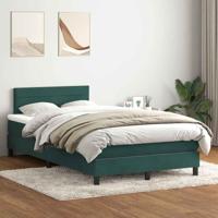 Boxspring met matras fluweel donkergroen 120x220 cm