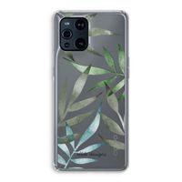 Tropical watercolor leaves: Oppo Find X3 Transparant Hoesje
