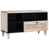 TV-kast met lade Wit 80 x 33 x 46 cm massief mangohout