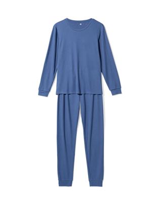 HEMA Damespyjama wafel middenblauw (middenblauw)