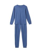 HEMA Damespyjama wafel middenblauw (middenblauw)