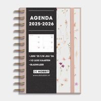 <A5 Ringband Agenda 2025-2026 Aquarel Bloemetjes