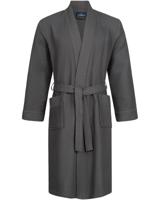 Morgenstern Morgenstern badjas Luca wafelstof Kimono 120cm Antraciet S