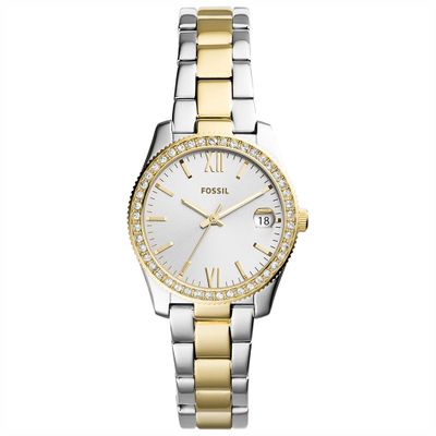 Fossil ES4319 Horloge Scarlett Mini staal zilver- en goudkleurig 32 mm