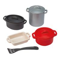 Ecoiffier 100% chef pannen en eetset, 8dlg. Ecoiffier 100% chef pannen en eetset, 8dlg.