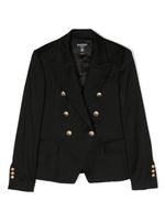 Balmain Kids blazer en laine vierge à boutonnière croisée - Noir