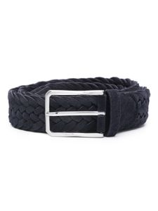 Canali ceinture en daim à design tressé - Bleu