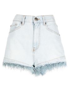 TWINSET short en jean à détails de plumes - Bleu