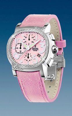Horlogeband Festina F16196-3 / F16180 Leder Roze 21mm