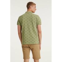 Blend regular fit polo met all over print oil green - thumbnail