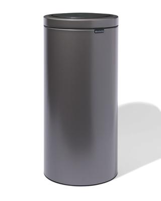 HEMA Brabantia Touch Bin Flat Top Prullenbak 30L Platinum - Grijs Metallic (grijs metallic)