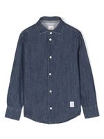 Eleventy Kids chemise en jean à patch logo - Bleu - thumbnail