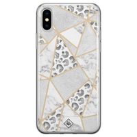 iPhone XS Max siliconen hoesje - Stone & leopard print