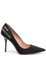 Love Moschino logo-lettering 100mm textured pumps - Noir