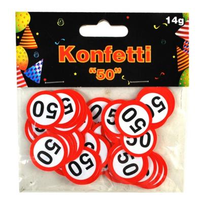 Confetti 50 jaar met verkeersborden -1x zakje van 14 gram - themafeest 50 jaar - feestversiering