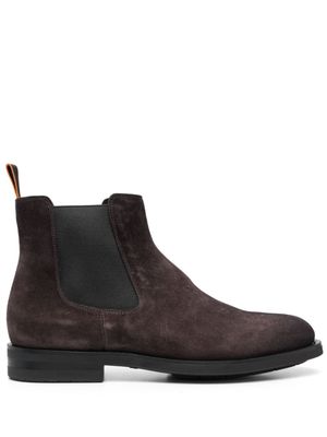 Santoni bottines en daim à bout rond - Marron