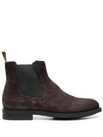 Santoni round-toe suede ankle boots - Marron