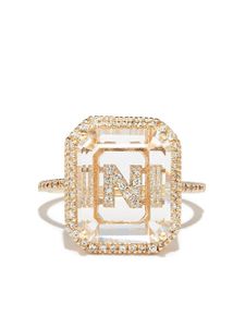 Mateo bague N Initial en or 14 ct sertie de diamants