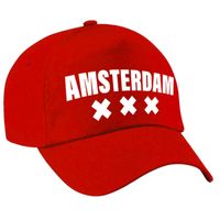 Amsterdam pet /cap rood volwassenen   -
