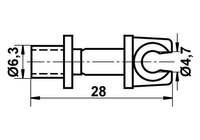 Houder, remleiding ATE, Diameter (mm)6,3mm