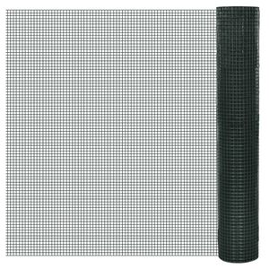 VidaXL Kippengaas 10x1 m gegalvaniseerd staal met pvc-coating groen
