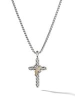 David Yurman collier X Cross en or 14ct et argent sterling pavé de diamants (31,7 mm)