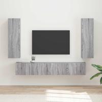 Tv-meubelset Wandgemonteerd 3 pcs Grijs Sonoma Bewerkt hout