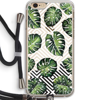 Geometrische jungle: iPhone 6 PLUS / 6S PLUS Transparant Hoesje met koord