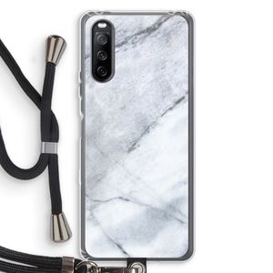 Witte marmer: Sony Sony Xperia 10 III Transparant Hoesje met koord