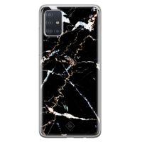 Samsung Galaxy A71 siliconen hoesje - Marmer zwart