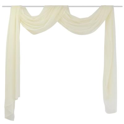 VidaXL Overgordijn doorschijnend voile 140 x 600 cm crème