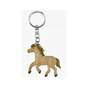 Sleutelhanger veulen - paard - naturel - 7 cm - hout - paardensleutelhanger