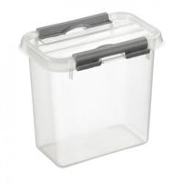 Sunware Q line box met deksel 1.1 liter transparant/metaal
