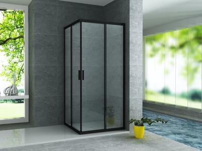 Douchecabine Aqua Splash Hayes 90x90x195 cm Mat Zwart Aluminium Profiel Aqua Splash