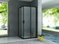 Douchecabine Aqua Splash Hayes 90x90x195 cm Mat Zwart Aluminium Profiel Aqua Splash
