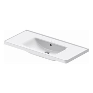 Wastafel Duravit D-Neo WonderGliss Met Overloop Kraanvlak 1 Kraangat 100.5 cm Hoogglans Wit Duravit