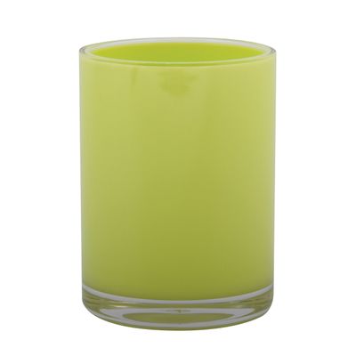 Badkamer drinkbeker/tandenborstelhouder Aveiro - PS kunststof - limegroen - 7 x 9 cm