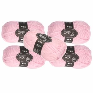 8x stuks roze acryl garen 80 meter
