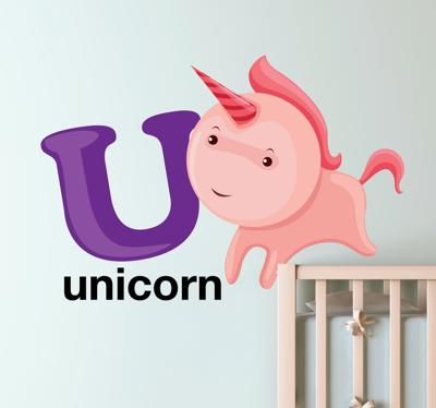 Sticker kinderkamer letter U