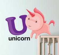 Sticker kinderkamer letter U