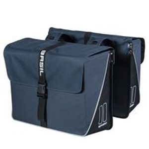 Basil forte dubbele fietstas, waterafstotend, navy blauw/zwart, 35l