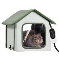 VEVOR Kattenhuis Kattengrothut Verwarmd 35x34x40cm Groen (S)