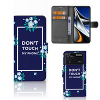 Xiaomi Poco X4 Pro 5G Portemonnee Hoesje Flowers Blue DTMP