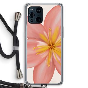 Pink Ellila Flower: Oppo Find X3 Pro Transparant Hoesje met koord