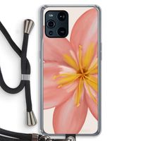 Pink Ellila Flower: Oppo Find X3 Pro Transparant Hoesje met koord